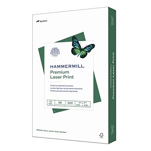 Printer Paper, Premium Laser Print 32 lb, 11 x 17-1 Ream (500 Sheets) - 98 Br...-image