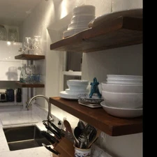 Premium floating shelves, 2in thick solid wood floating shelf, many size/colors