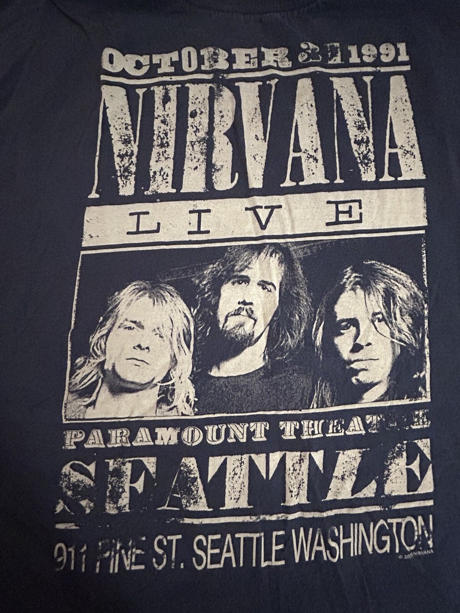Nirvana 1991 Seattle Live Blue Shirt Size XL Kurt Cobain Grudge