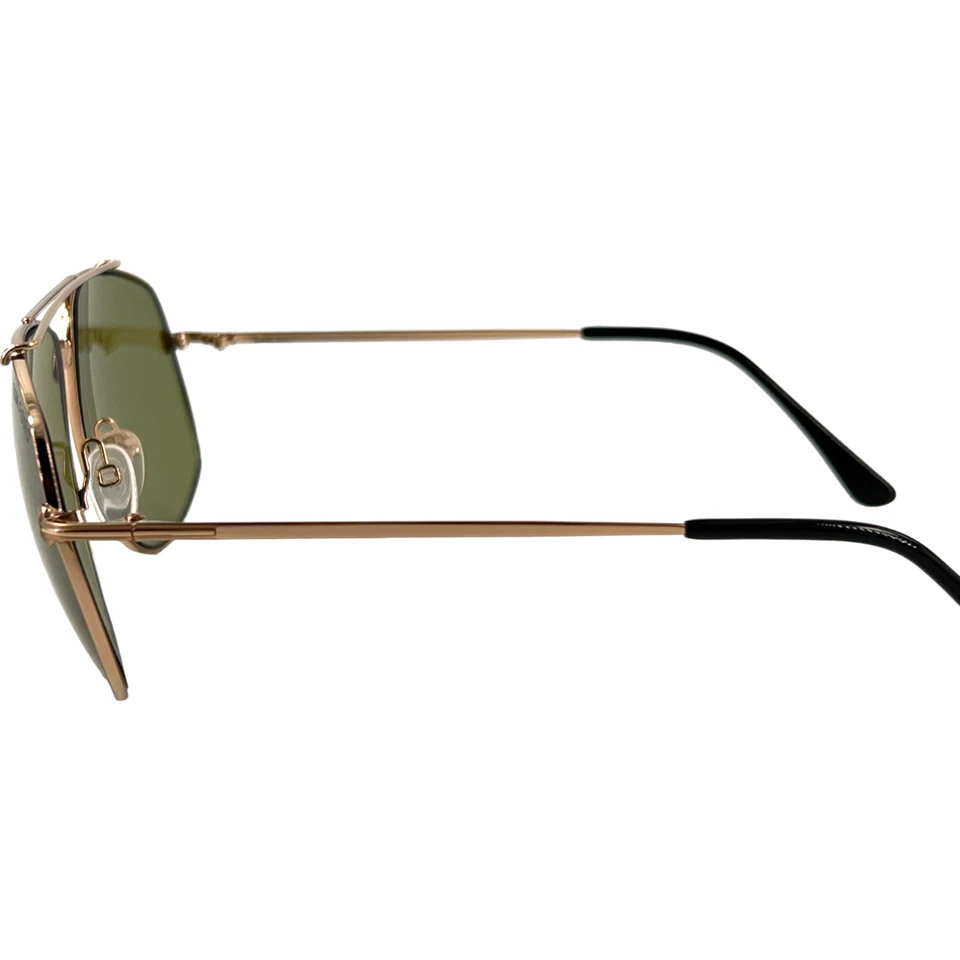 Gafas de sol Tom Ford FT496 Georges para hombre metal aviador 28N dorado con verde 59-14 Italia Foto 4 de 4