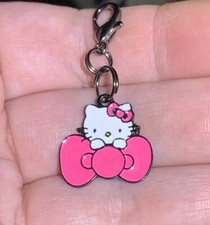 Black Hello Kitty Charm Zipper Pull  Keychain Add On Clip 