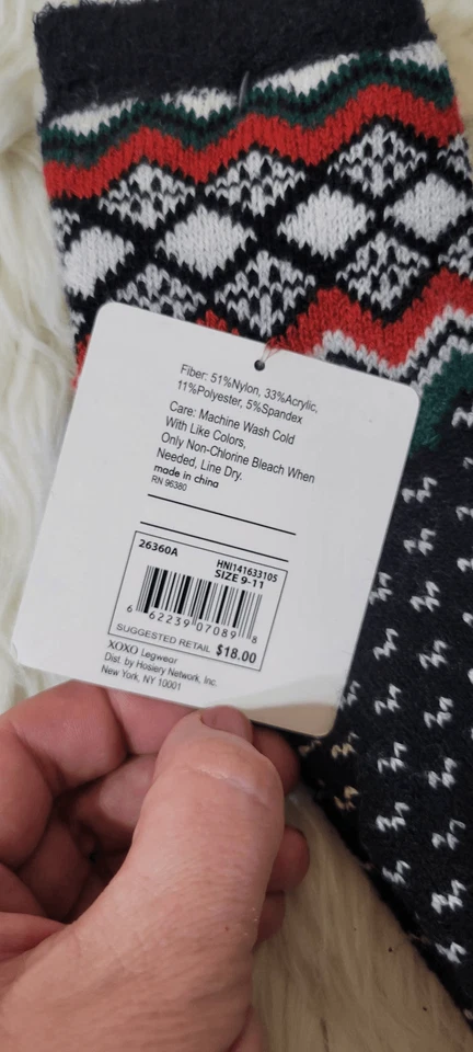 Calcetines de cabina para mujer XOXO Argyle nuevos Foto 2 de 3