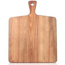 Large Acacia Wood Cutting Board with Handle Wooden Charcuterie Board Kitchen ...