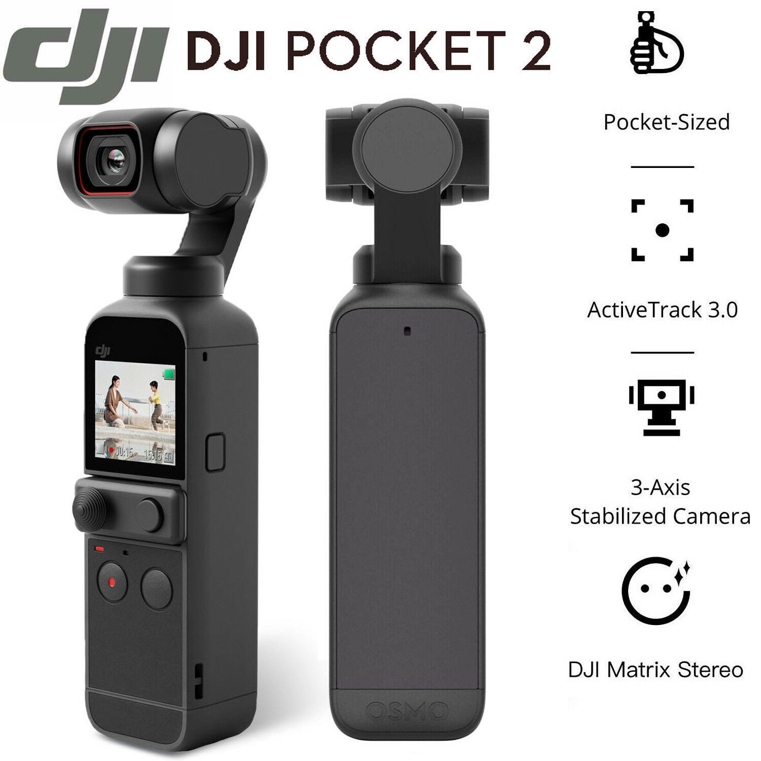 DJI Pocket 2 Touchscreen Handheld 3-Axis Gimbal Stabilizer Camera