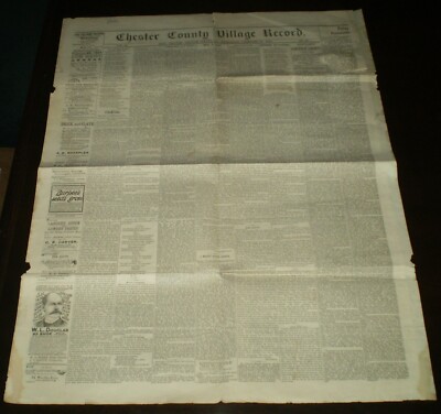 CHESTER COUNTY VILLAGE RECORD, FEB 28th, 1894, WEST CHESTER, PA, NEWSPAPER