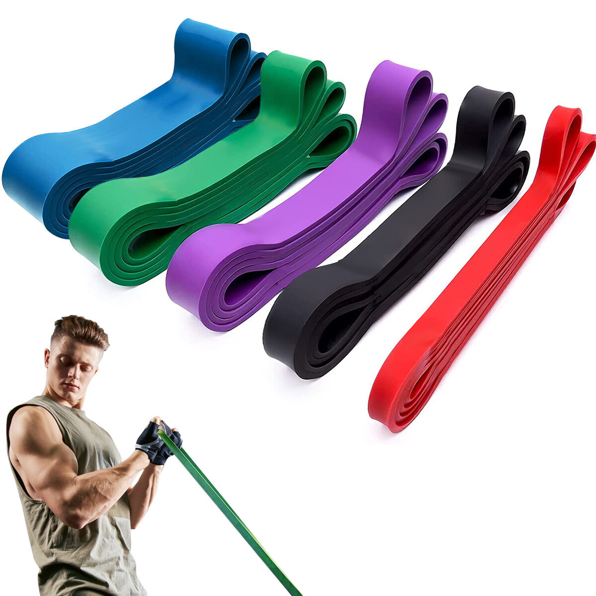 Heavy Duty Resistance Bands Exercise Pull Up Assist Fitness Workout For Home Gym