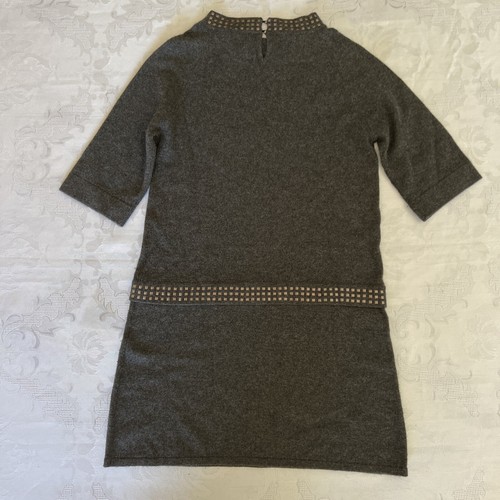 Qi Merino Wool Sequined Scoop Neck Tunic Sweater Dress Size Small - Picture 6 of 7