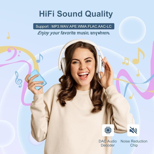 Reproductor MP3 MP4 Bluetooth 64 GB con altavoz aplicaciones FM paquete de accesorios táctiles B833 - Imagen 2 de 7