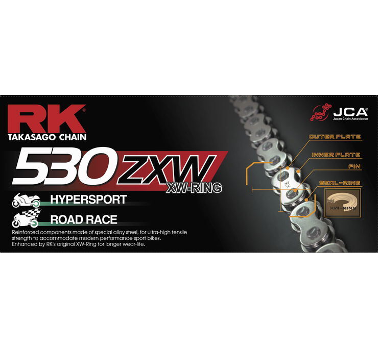 RK 530ZXW Chain 530 x 150 Chrome CC530ZXW-150 | eBay