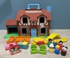 Vintage Fisher Price Little People Tudor Doll House 1980 #952 With Accessories
