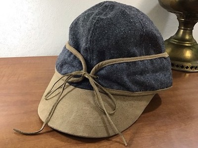 Red Head Cap Wool Blend Gray Brown Ear Flap Hunting Trapper Not Stormy Kromer