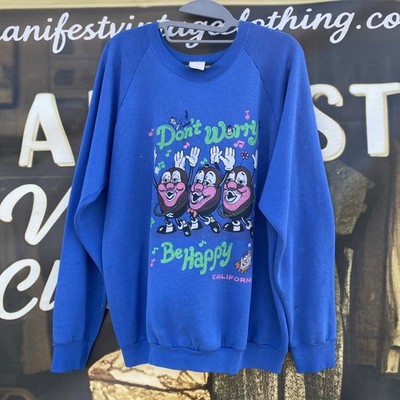 Vtg California Raisins  Dont Worry Be Happy  California Clown Sweatshirt L