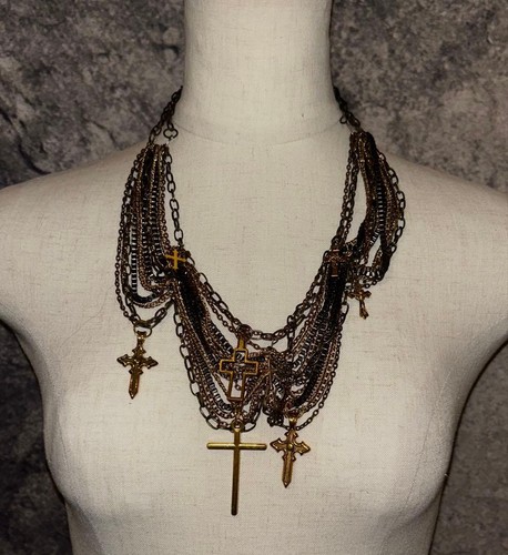 Archive y2k vkei kmrii hyde gunda Necklace Dark Leath… - Gem