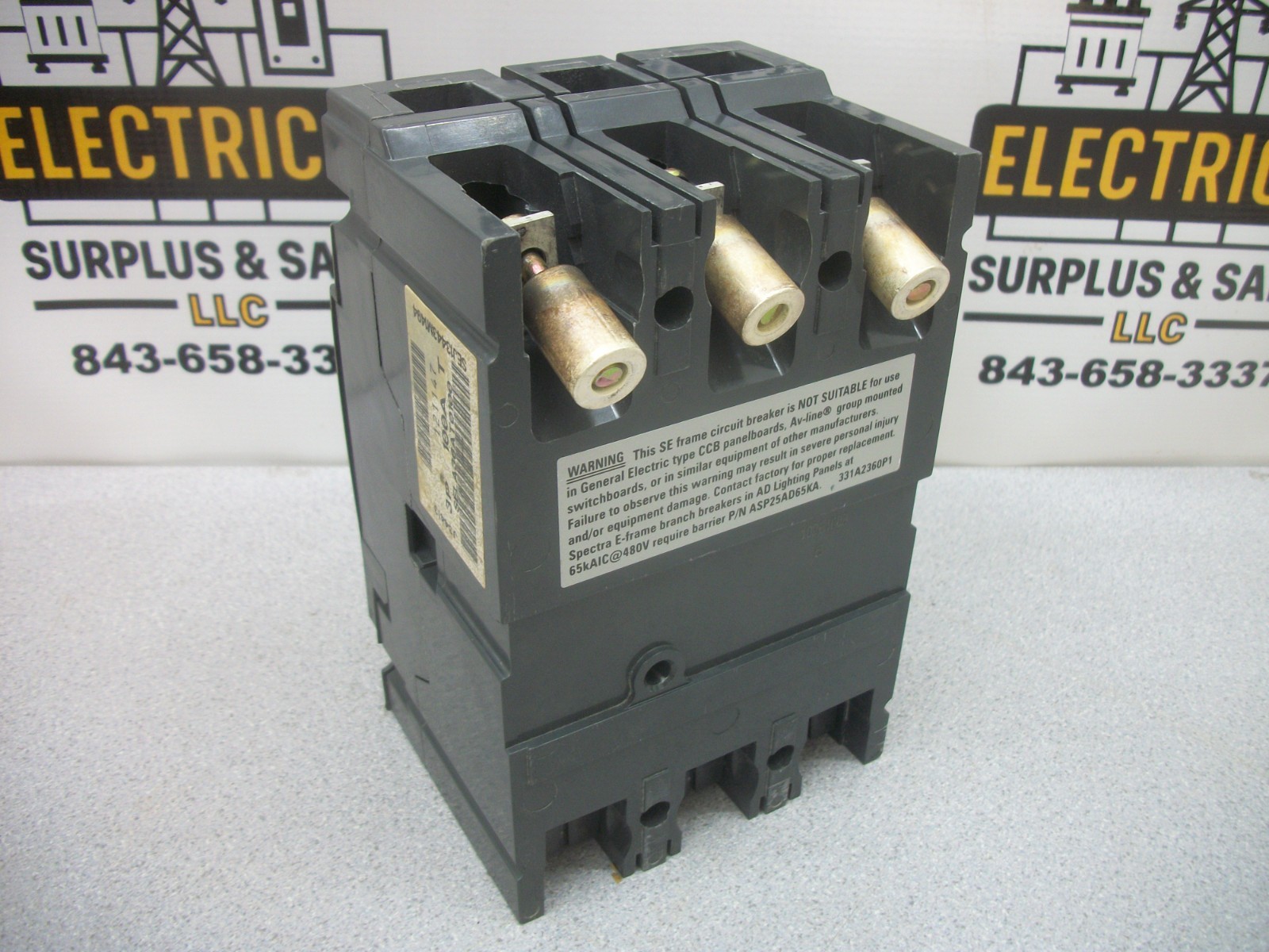 GE SPECTRA SELA CIRCUIT BREAKER SELA36AT0100 100AMP 600VOLT 3POLE W/80A ...