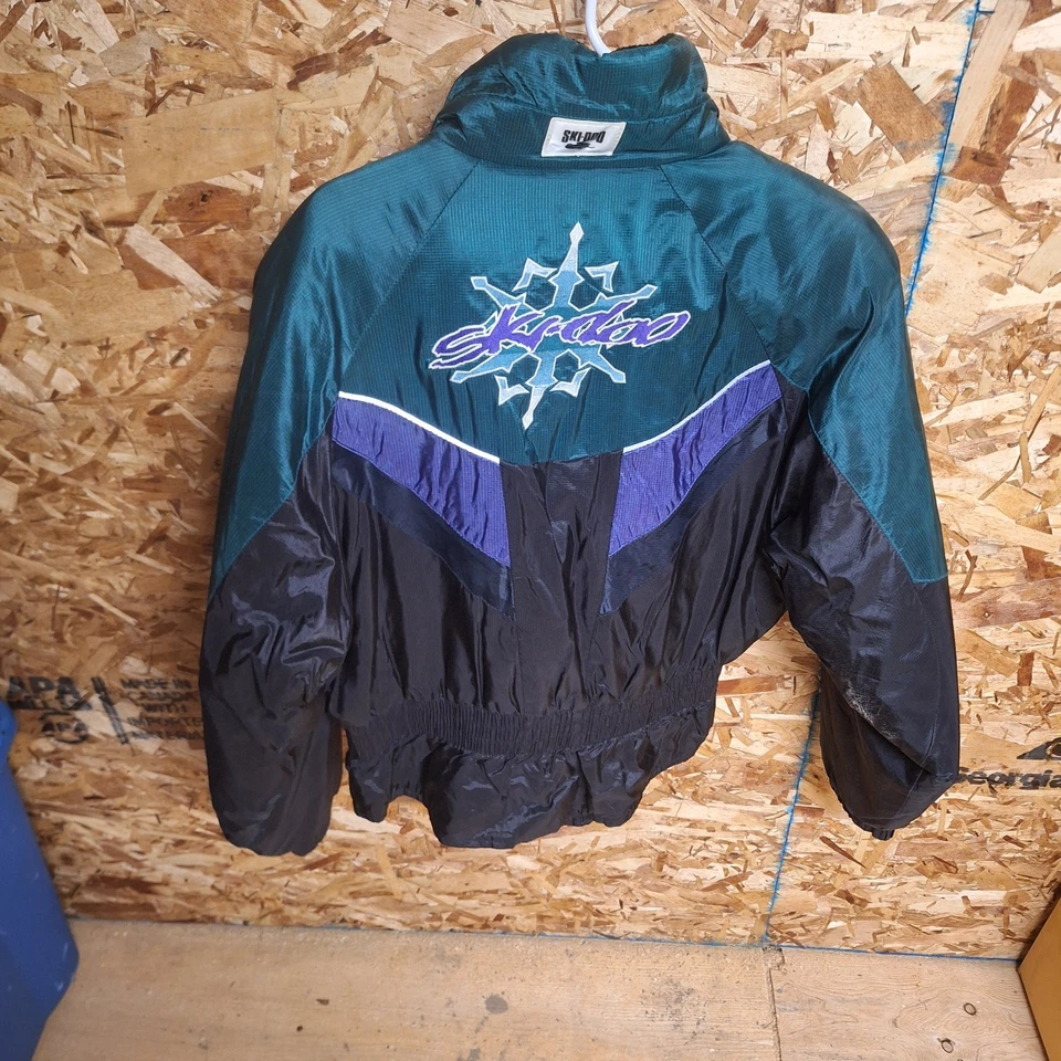 Chaqueta Ski-Doo De Colección Para Mujer Mediana Motonieve Abrigo Ski Doo Verde Púrpura Años 90 Foto 4 de 4
