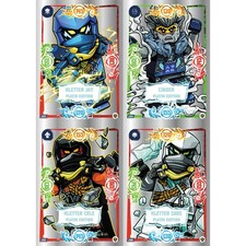 LEGO Ninjago Serie 9  NEXT LEVEL Trading Cards -  Alle 4 Platin Karten