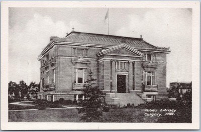 Calgary Öffentliche Bibliothek Vintage Postkarte Alberta Kanada Mitte