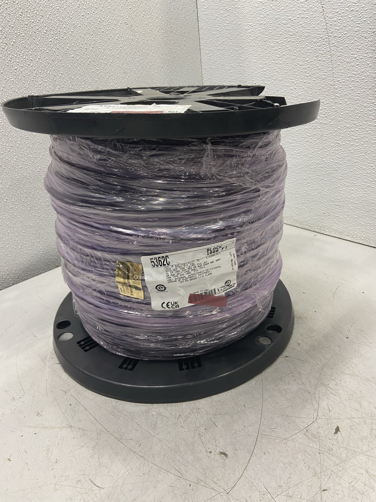 Alpha Wire SL001 Cable 2Cond 16Awg Shld 1000' Black 5362C