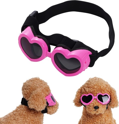 Pink Heart Dog Sunglasses Small Pet Goggles UV Protection Costume Accessory