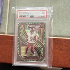 2024 Panini Select Premier Jayden Daniels #112 Dragon Scale Prizm /81 RC PSA 9