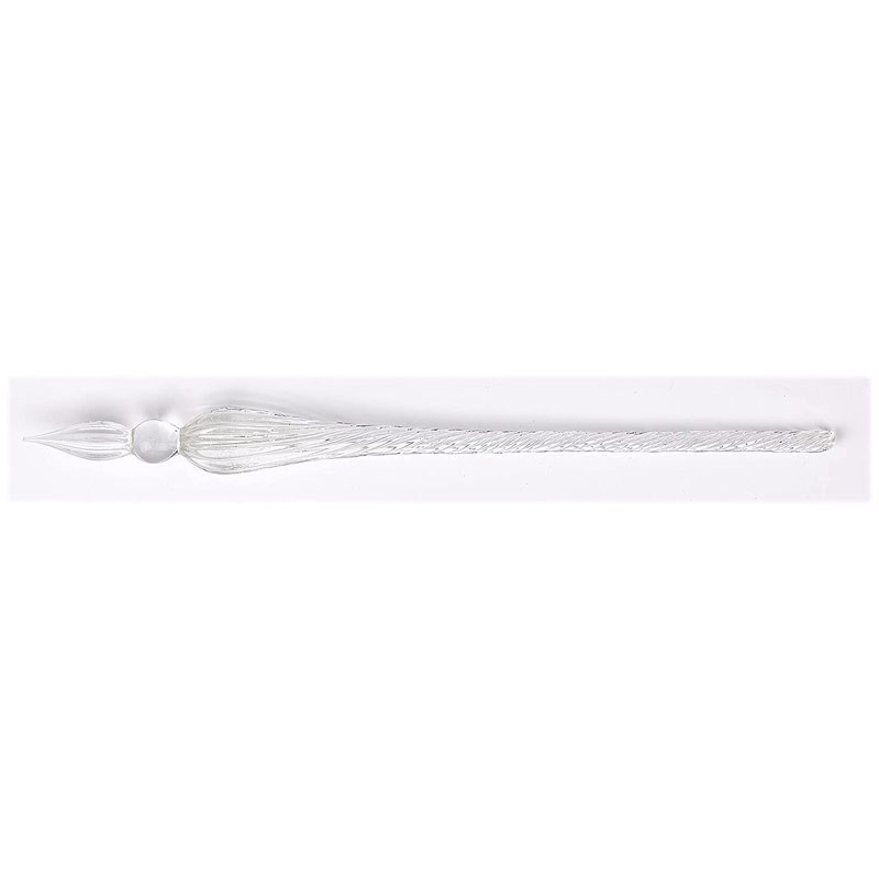 Plume en verre de calligraphie Herbin ronde en cristal transparent de 18cm
