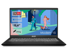 MSI Modern 15 Lifestyle & Business Laptop, 15,6 Zoll Full HD Display, AMD Ryzen