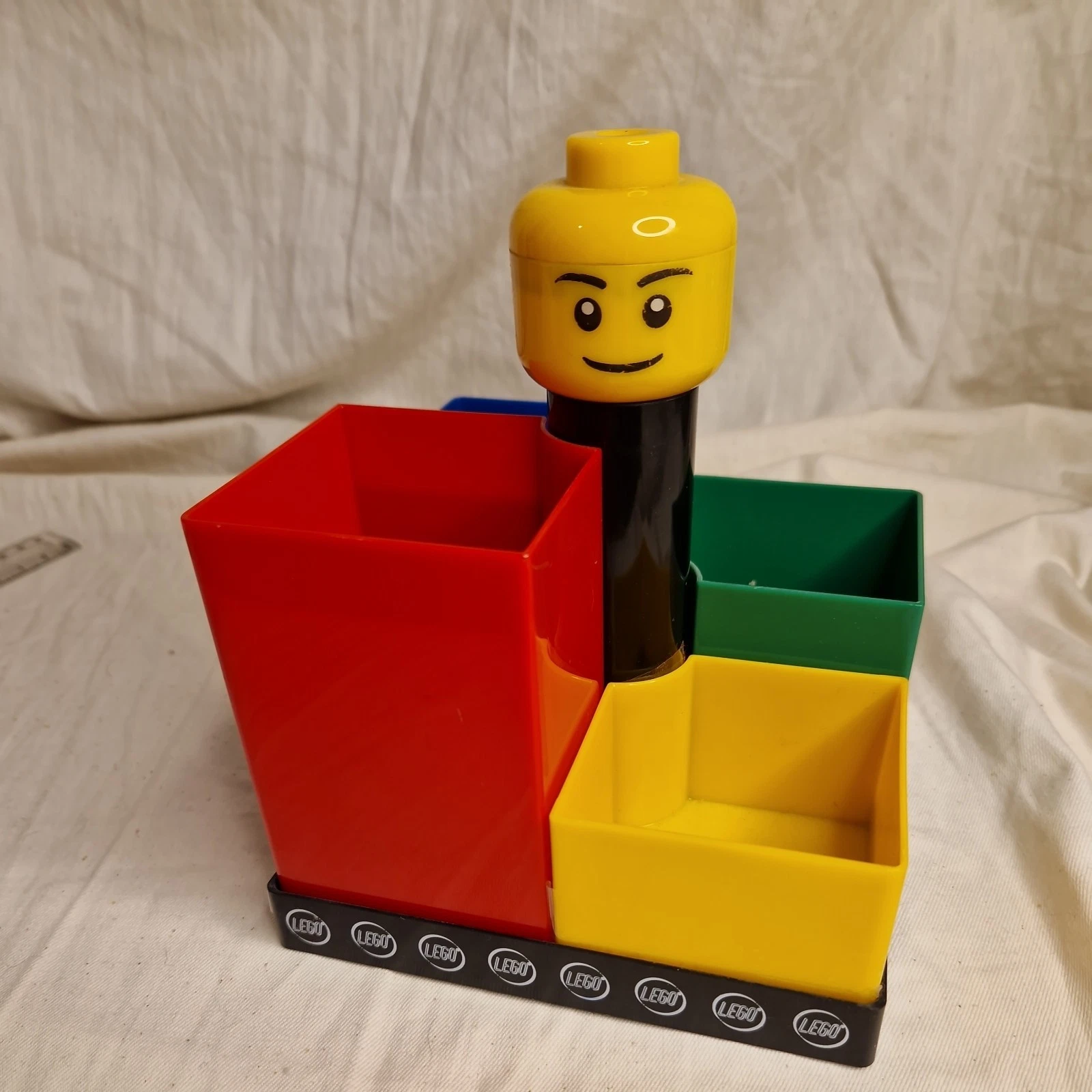 Lego desk tidy rotating brick compartment carousel, craft container vintage 2011