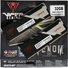 Patriot Viper Venom RGB 32GB (2 x 16GB) 288-Pin PC RAM DDR5 6000 PC5 48000 CL36