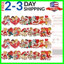 80Pcs Vintage Valentine's Day Bulletin Board Borders Classroom Decorations Re...