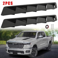 Hood Vent Scoop Louver Cover Air Flow Intake Carbon For Dodge Ram 1500 2500 3500