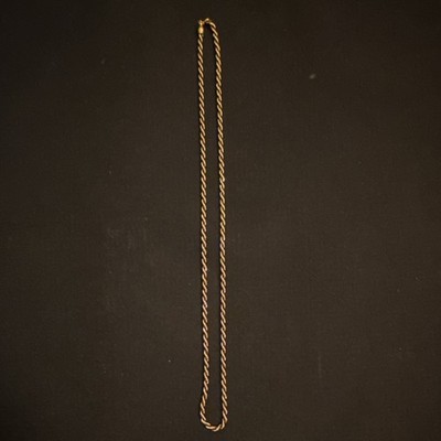 Goldfarbene und schwarze Faden Seil Kette Stil Halskette Gelbgold Metall