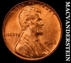 1945 Lincoln Wheat Cent- Red- Choice Gem Brilliant Unc- No Reserve #K2807