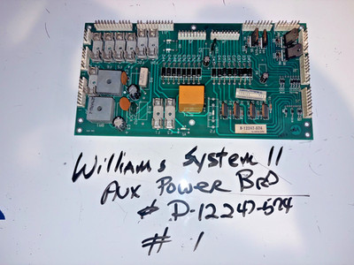 Williams system 11 aux power board
