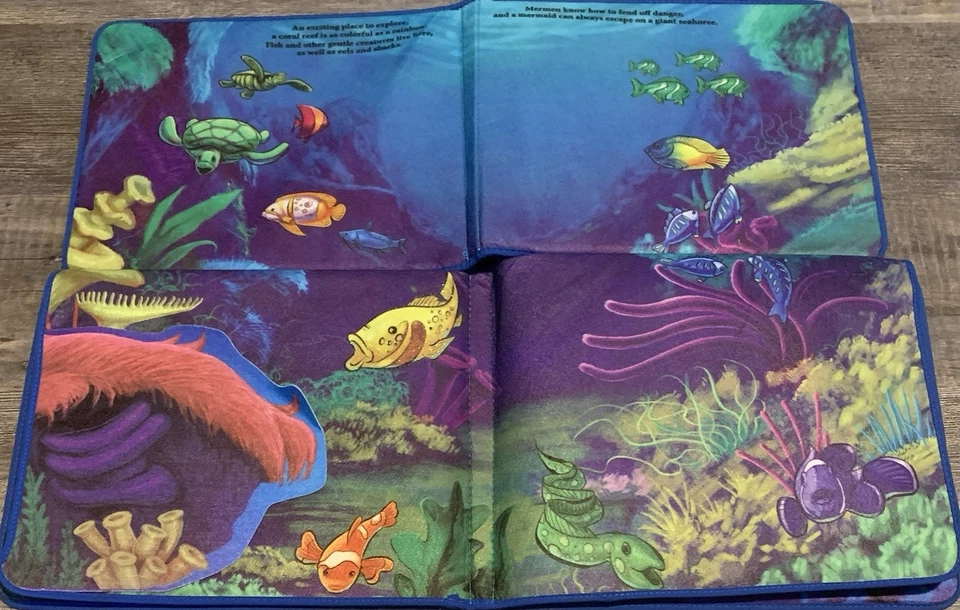 RARE! 1st Cloth Book Edition Mermaids 3-D Soft Felt PlaySet With Bag VERY GOOD!! - Image 3 of 4