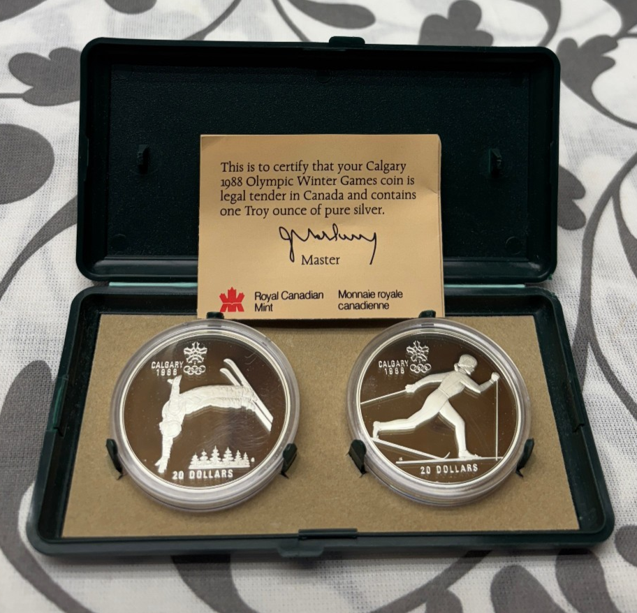 Silver Coin 1oz Canadian 20 Dollar 1988 Calgary Olympics (2) | eBay