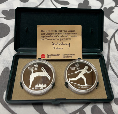 Silver Coin 1oz Canadian 20 Dollar 1988 Calgary Olympics (2) | eBay