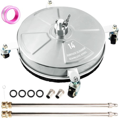 #ad 14quot; Pressure Washer Surface Cleaner with 4 Wheels Stainless Steel Power Washer $89.99