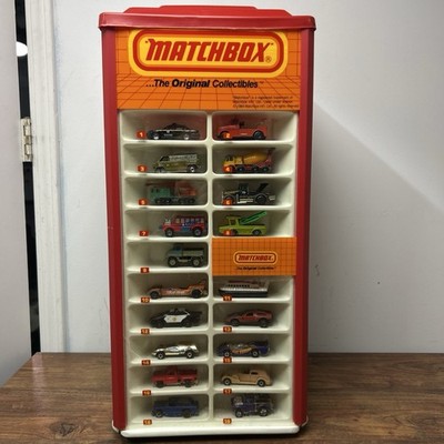 1984 Matchbox Countertop Rotating Store Display Showcase With Cars  1-75 Full