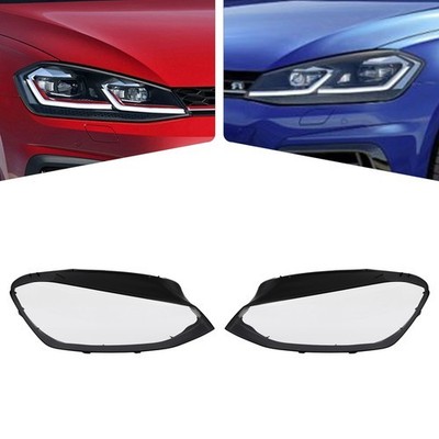 Pair Headlight Lens Cover For 2014 2015 2016 2017 Vw Golf 7 Clear Headlamp Cover