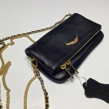 Authentic Women Zadig Voltaire 19CM Small Cow Leather Shoulder Bag Phone Pouch