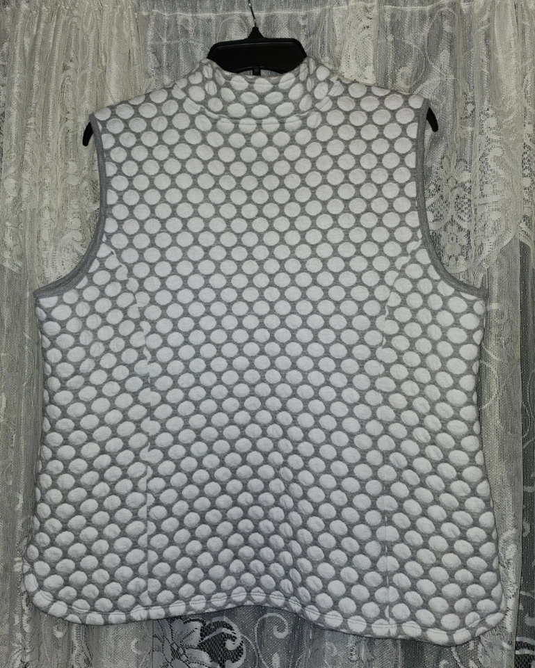 Mujer Kim Rogers Gris Blanco Geométrico Lunares Sin Mangas Informal Vestido Chaleco L Foto 2 de 4