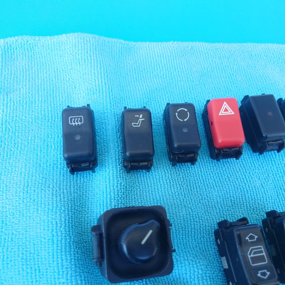 Juego de 12 interruptores de palanca de consola central delantera Mercedes 1994-1995 W124 E320 E420 Foto 4 de 4
