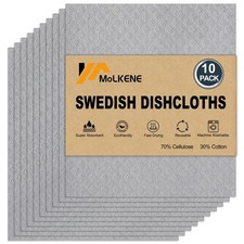 Swedish Dishcloths for Kitchen  10 Pack Absorbent Cellulose Sponge Cloths Wa...