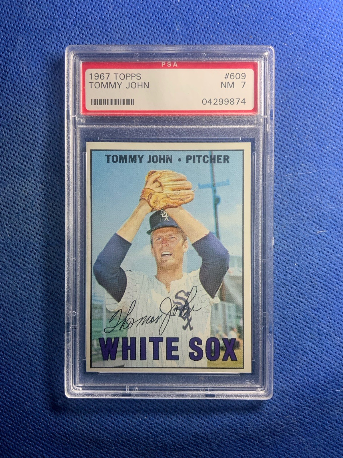 1967 Topps High Number Tommy John White Sox #609 PSA 7