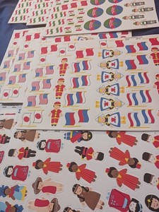 12 sheets - Kids Around the World adhesive foam shapes - Kids and Flags