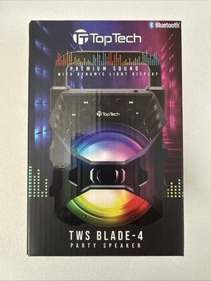 Top Tech  Audio Portable Speaker, Bluetooth 400 Watt with Flashing Party Lights