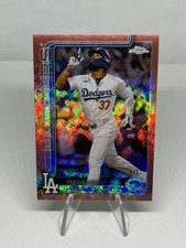 Marketplace image: Teoscar Hernandez 2025 Topps Chrome LogoFractor Rose Gold 1/1 Dodgers Card #128
