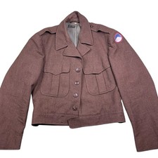 Vintage WWII Wool Field Jacket World War II 1940s 38R Cropped Short Military