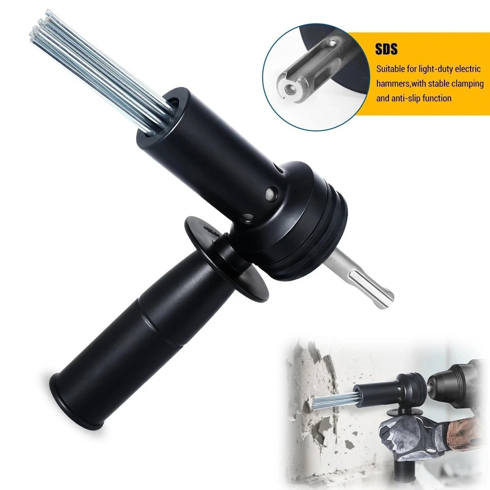 Produktbild von Nadel-Scaler-Adapter Mit SDS-Schaft Für Bohrhammer – Rostentfernen, Beton Reinigen Und Mauerwerk Bohren Leicht Gemacht! Gehärteter Stahl, Rutschfester Klemmmechanismus