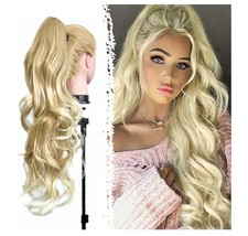 Haargummi, Pferdeschwanz, gewellt, goldblond, natürlicher Effekt